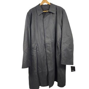 LONDON FOG Men's Durham Rain Coat W/Zip Out‎ Liner Size 46L  Black NWT